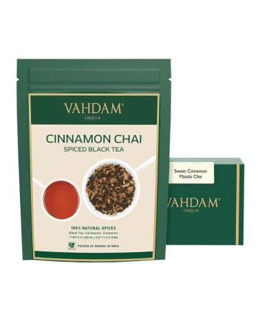 VAHDAM Th Chai pic la Cannelle | 100g Th en Vrac | Chai Indien Authentique avec Cannelle Cardamome & Clous de Girofle | Emball Sous Vide pour la Fra cheur