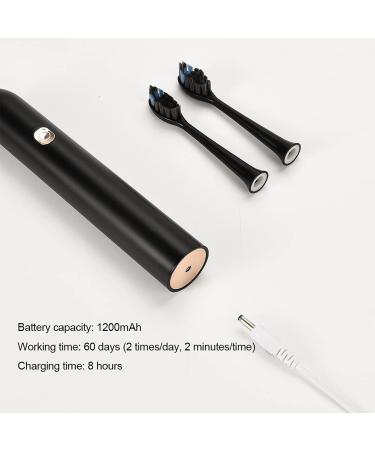 Sonic Electric Toothbrush - Rechargeable 5 Modes 2 Min Timer 2 Brush Heads Long-lasting Clean & Whitening - Buy Now (Black - Buy Online on GoSupps.com