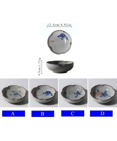 Fruit Bowl Snack Containers Hand Drawn Dipping Dishes Japanese Style Ceramic Seasoning Plate Vinegar Kitchen Dipping Bowl Appetizer Sushi Serving Plate Breakfast Bowls (Color : D) (G) - Buy Online on GoSupps.com