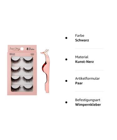 Jane Choi 3D Faux Nerz False Eyelashes - Reusable Long & Thick Handmade 4 Pairs with Clip | Dramatic Makeup Eyelash Extensions - Buy Online on GoSupps.com