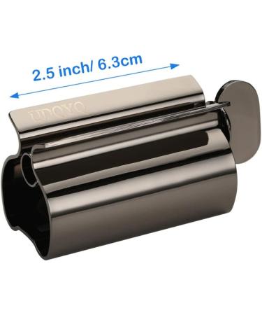 UDQYQ Tubes Queys 3-Pack Stainless Steel Toothpaste Squeezer - Maximize Every Drop with Holder & Stand (Black) - Buy Online on GoSupps.com