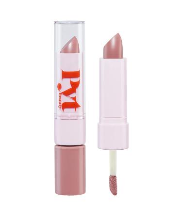 PYT BEAUTY Lip Duo Soft Pink Lipstick and Lip Gloss Hydrating Combo Hypoallergenic Vegan Makeup 1 Count Icon / Soft Pink