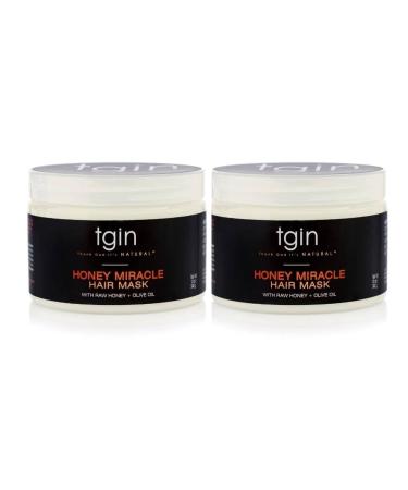 tgin Honey Miracle Hair Mask (Duo, 12 oz (Pack Of 2)) for Natural Hair - Dry Hair - Curly Hair - Type 3c and 4c hair Duo 12 Ounce (Pack of 2)