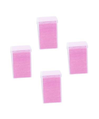 Didiseaon 4boxes Eyelash Glue Cleaning Lash Tweezer Cleaner Glue Cleansing Pad Nail Cleaner Glue Remover Pads Lash Glue Cleaning Pads Nail Tools Major Non-Woven Fabric Extension Glue Pink