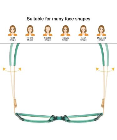 Retro Cat Eye Blue Light Blocking Reading Glasses for Men & Women - Trendy Anti Eyestrain Computer Readers in Green Size 1.0x - Buy Online on GoSupps.com