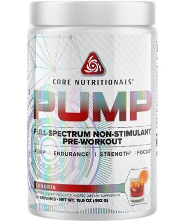 Core Nutritionals Pump Full-Spectrum Non-Stimulant Pre-Workout, with N03T Nitrate, Peak02, Alpha GPC, for Maximum Pump, Strength, and Performance 20 Servings (Sangria) Sangria 1.03 Pound (Pack of 1) - Buy Online on GoSupps.com