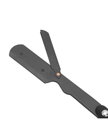 Premium Stainless Steel Manual Razor - Black | Ideal for Home Hair Salon & Barber Shop - Buy Online on GoSupps.com