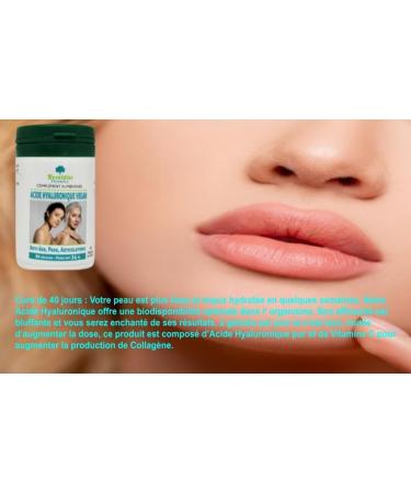 Hyaluronic Acid - Vitamin C | Anti-Aging Anti-Wrinkle Plumping | 80 HPMC Capsules | Hydration Elasticity | Face Neck Hands - Buy Online on GoSupps.com