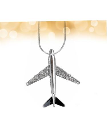 COLLBATH Diamond Stylish Clothing Necklace Accessories Silver Xcm Airplane Pendant Encrusted Design - Buy Online on GoSupps.com