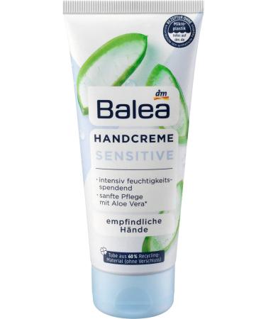 Balea Hand Cream Sensitive with Aloe Vera - Pack of 4 (4 x 100 ml) | Nourishing & Soothing Hand Moisturizer for Sensitive Skin - International Shipping Available - Buy Online on GoSupps.com