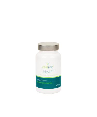 Vitalsee L - LYSINE 500 60 vegan capsules with 625 mg and a pure active ingredient of 500 mg L-Lsyine "hydrochloride (80% lysine)"