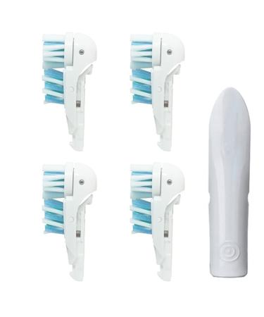 Sensitive Replacement Toothbrush Heads Compatible with Oral-B Cross Action Power 3733 4732,Rotating Powerhead and Crisscross Bristles (White)