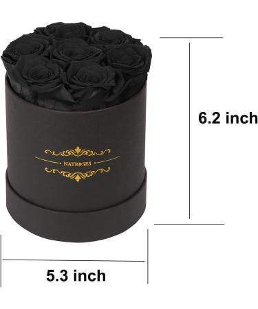 NATROSES Preserved Real Roses in Box - Long Lasting Up to 3 Years - Black Medium | Perfect Valentines Day Gift for Her - Buy Online on GoSupps.com