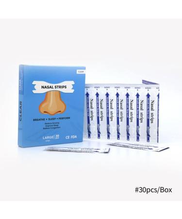 Transparent Anti-Snore Nasal Strips 30pcs - Instant Congestion Relief, Reduce Snoring - Large Size 66x19mm - Buy Online on GoSupps.com
