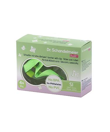 DR. SCHANDELMEIER BPA-Free Pacifier with Ribbon Soother for Babies 4+ Months - Green - Buy Online on GoSupps.com