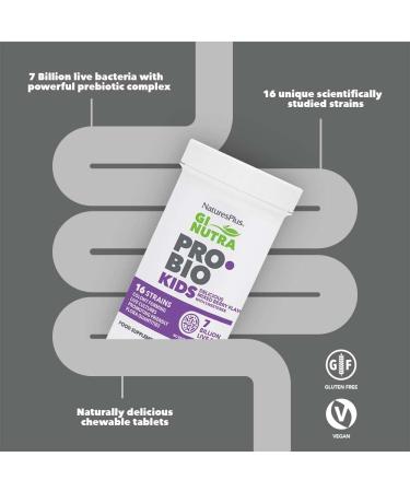 Nature's Plus GI Natural Probiotic for Kids - 7B CFU, Delicious Mixed Berry, 30 Chewables - Buy Online on GoSupps.com