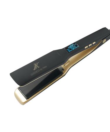 Goddess Professional Hair Straightener 480 F 1 1/2 Inch Black and Gold