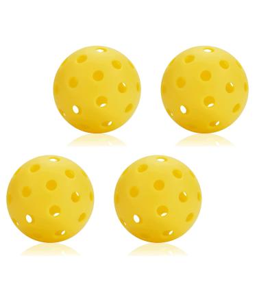 AMYPUK Pickleballs, Outdoor Pickleball Balls, 40 Holes Outdoor USAPA Approved Pickleballs for Pack of 4 /12 (Yellow) 4 Pack