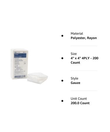 Kendall Curity 9024 Non Sterile Gauze Sponges 4x4 4PLY - Pack of 200 | Medical Grade Gauze - Buy Online on GoSupps.com