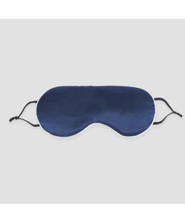 Silk Eye Mask with Hot/Cold Therapy for Eye Care and Sleep Navy Blue Free
