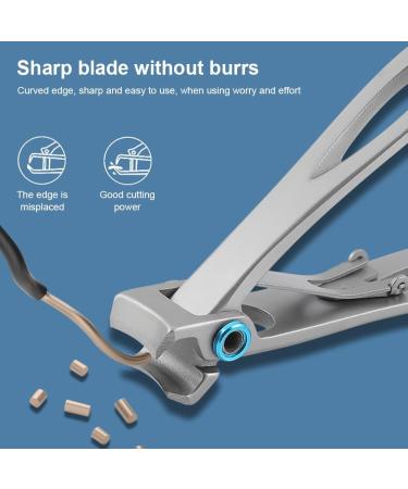 Nail Clippers Wide Jaw Nail Clippers Large Toe Nail Clippers for Thick Nails 16mm Wide Jaw Opening Nail Cutter Set for Men Seniors with Nail File and Box Silver - Buy Online on GoSupps.com