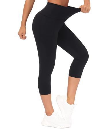 Gym People Tummy Control Workout Leggings with Pockets | High Waist Yoga Pants for Women | Running, Hiking, Capris | Black - Large - Buy Online on GoSupps.com