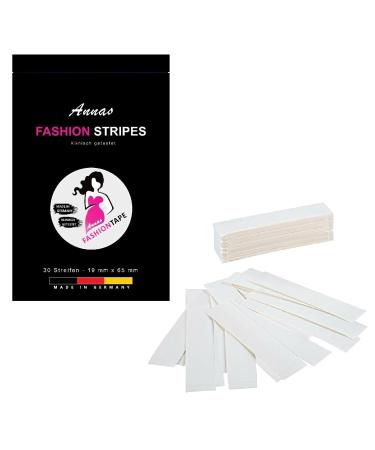 Annas Fashion Stripes - 30 pieces in 19mm x 65mm - Made in Germany - Clinically tested - Beauty Tape double-sided transparent