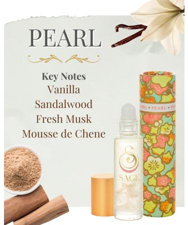 Pearl Gemstone Perfume Oil Roll-On by Sage- 1/4 oz Vegan & Cruelty-Free Subtle Scent Vanilla Sandalwood Musk Pearl 1/4 oz Gemstone Roll-On - Buy Online on GoSupps.com