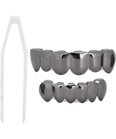 Shop Hip Hop Prop Teeth Accessories - Shiny Black Brass & Silicone Decoration for Halloween Party Gifts - Buy Online on GoSupps.com