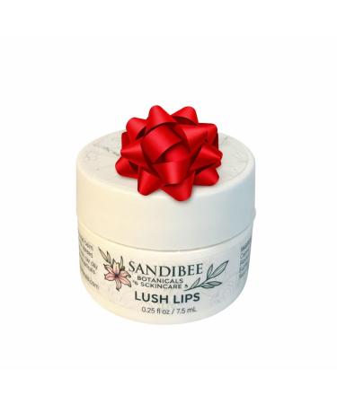 SandiBee Botanicals Lush Lips Vegan Lip Treatment Balm Hydrating Daily Moisturizer 0.25 fl oz Clean Formula