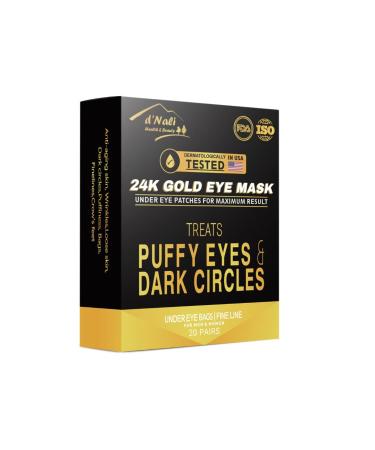 d'Nali 24 k Gold Eye Mask Patch 2 Count (Pack of 20)