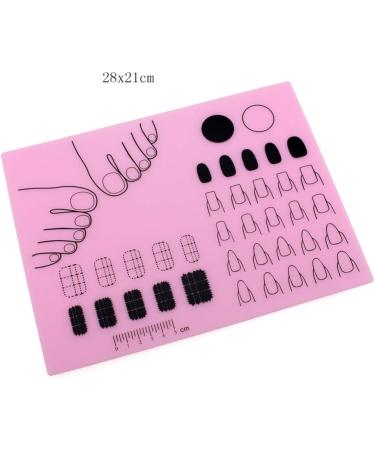 Minkissy Silicone Nail Tools Silicone Manicure Mat Washable Nail Polish Coloring Practice Pad Nail Art Stamping Mat Nail Practice Workspace Design Plate () Manicure Tools Pink - Buy Online on GoSupps.com