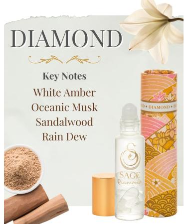 Diamond Perfume Oil Roll-On by Sage- 1/4 oz Vegan & Cruelty-Free Subtle Scent Sandalwood White Amber Musk Diamond 1/4 Oz Gemstone Roll-On - Buy Online on GoSupps.com
