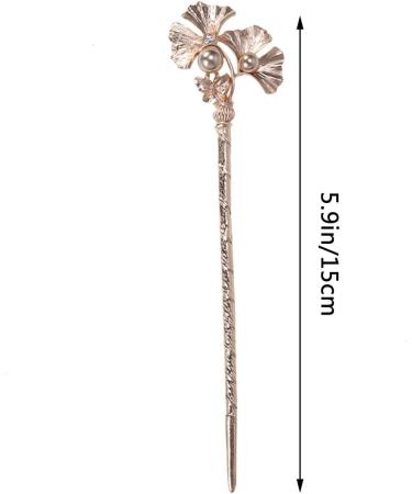 Vintage Ginkgo Leaf Hair Chopsticks - Retro Hairpin Barrette & Hair Stick for Elegant Hair Decor - Buy Online on GoSupps.com
