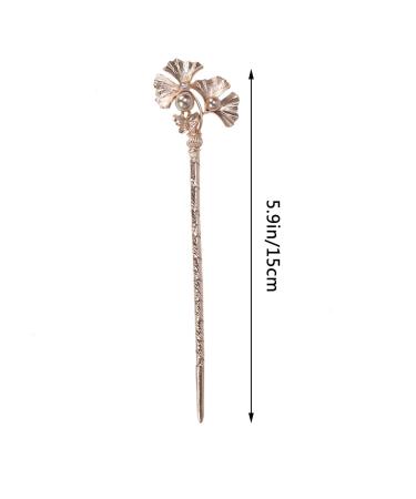 Lurrose Vintage Ginkgo Leaf Hair Chopsticks | Retro Brown Hairpin & Barrette Hair Decor - International Shipping Available - Buy Online on GoSupps.com