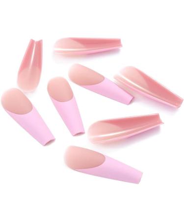 Coffin False Nails Long Fake Nails Pink Crystal Ballerina Acrylic Press on Nails Full Cover Stick on Nails 24pcs for Women and Girls 1 count (Pack of 1) Pink - Buy Online on GoSupps.com
