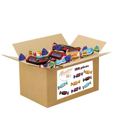 Mini chocolates MARS SNICKERS BOUNTY TWIX | 1.8kg box or approximately 180 individually wrapped pieces | Ideal for Valentine's Day Easter or a Birthday