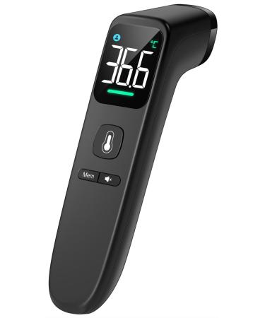 Fieberhermometer contactless for babies children and adults infrared over-thirty thermometers with ultra-clear LED display high accuracy and fever alarm-black