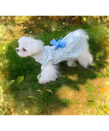 2-Pack Floral Pet Dog Dress with Bowknot in Pink & Blue - Medium Size | Cute Doggie/Cat Apparel - Buy Online on GoSupps.com