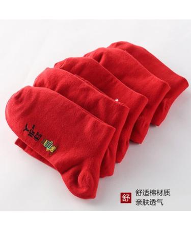 Chinese New Year Red Zodiac Women's Cotton Sports Socks - Set of 5 in Gift Box - Size 34-39 (Color: Red) - Buy Online on GoSupps.com