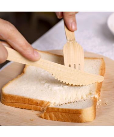 Bamboo Disposable Cutlery-Bamboo Knife 100PK 6.7" for Travel Camping Utensils Set 100% Biodegradable Compostable Renewable Utensil Natural Knives 100 knife - Buy Online on GoSupps.com