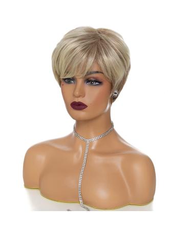 XULAIP Blonde Short Fluffy Wig for Women - Heat-Resistant Layered Nature Side Part Full Wig (2 Blonde) - Shop Internationally - Buy Online on GoSupps.com