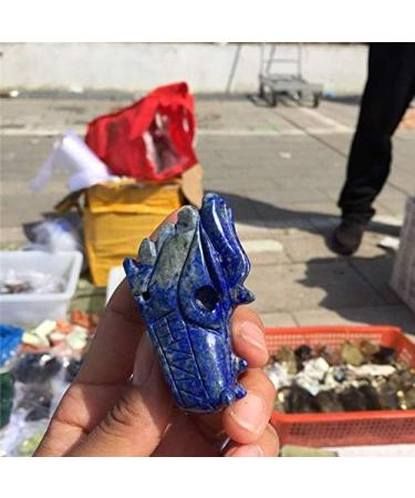 Cute Natural Lapis Lazuli Crystal Gemstone Dragon Skull Reiki Hand Carved Crystal Skull Home Decoration - Buy Online on GoSupps.com