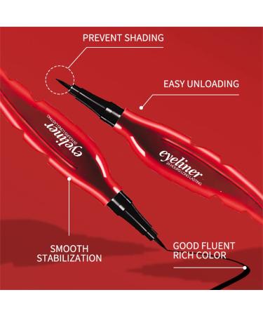 2 Pcs Waterproof Liquid Eyeliner Set | Super Slim Long-Lasting Formula | Ultra-Fine Felt Tip | Smudgeproof Black Eyeliner - Buy Online on GoSupps.com