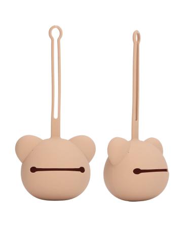 Silicone Pacifier Case Practical Silicone Pacifier Case Easy to Clean Dustproof Soft for Newborns (Coffee Color)