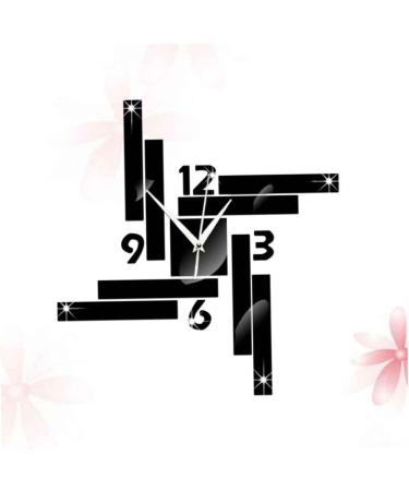 Zerodeko Art Decor Wall Clock 1pc Mirror Clock Chic Clock Wall Clock Hanging Clock Wall Decorative Clock Wall Sticker Acrylic Striped Square Mirror Clock Black 55X58CM - Buy Online on GoSupps.com