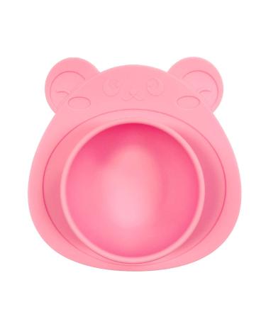 Wrapables  Silicon Placemat + Suction Food Bowl for Baby  Pink Bear Large Pink Bear