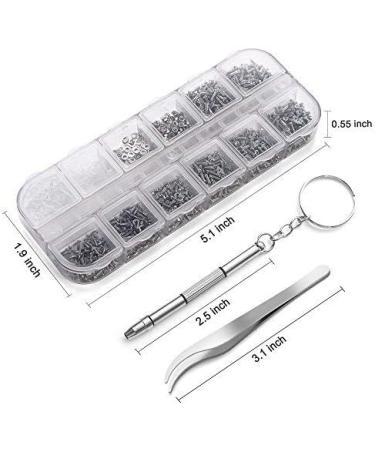 1100Pcs Eyeglasses Repair Kit with Stainless Steel Screws, Nose Pads, Micro Screwdriver, and Tweezer - Ideal for Glasses, Sunglasses, and Watch Repair - Buy Online on GoSupps.com