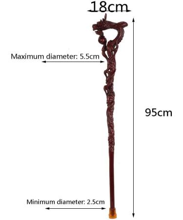 Ddtiz Carved Dragon Crutches Walking Stick Solid Wood Non-Slip Crutches Ergonomic Handle Walking Canes for Elderly and Disabled Elegant - Buy Online on GoSupps.com
