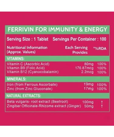 Iron + Vitamin C + Folic Acid Supplement | Fast Acting Pack of 100 Tablets - Buy Online on GoSupps.com